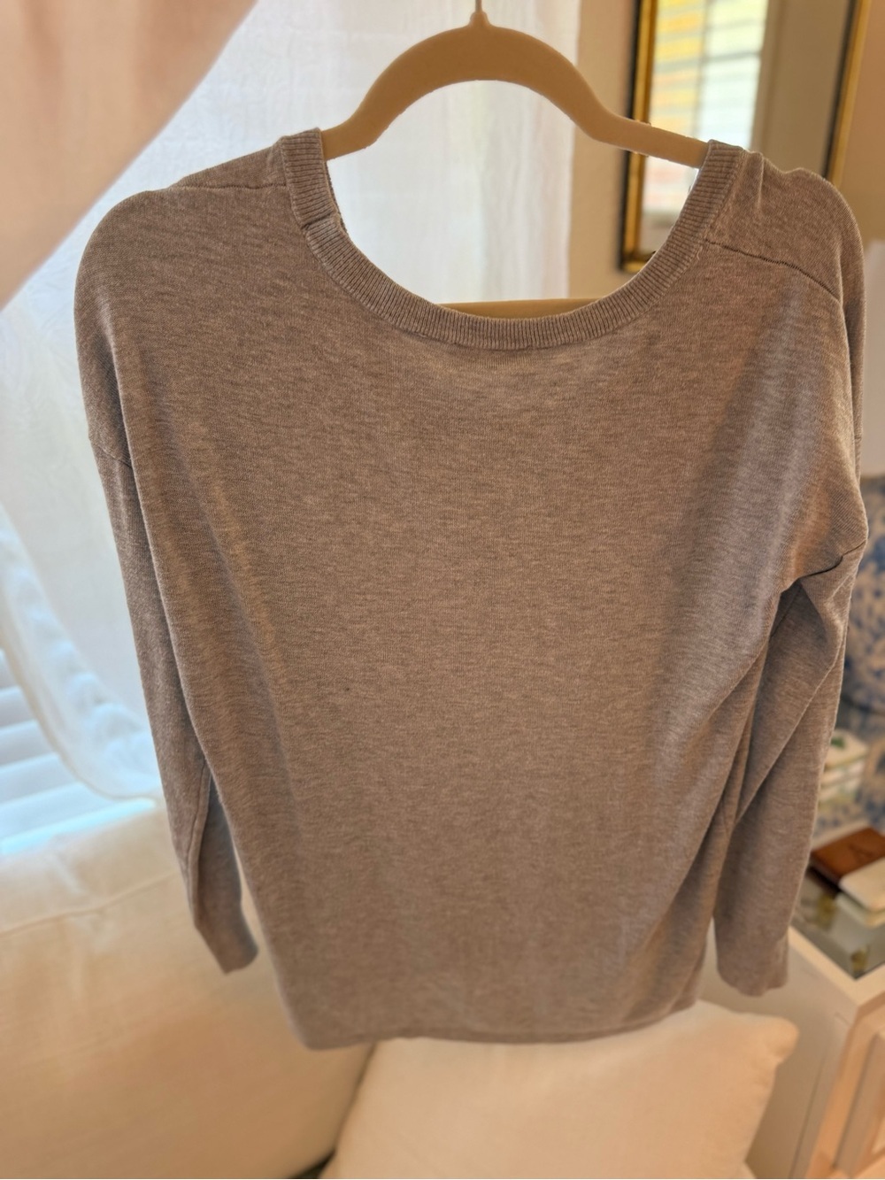 Everyday Scoop Neck Lightweight Sweater Top in gray - Picture 4 of 6